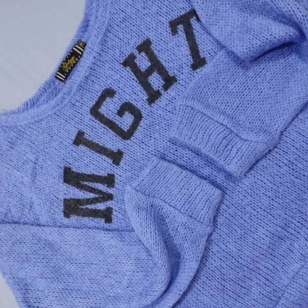 Women Blue Knitwear Preloved Crop Top